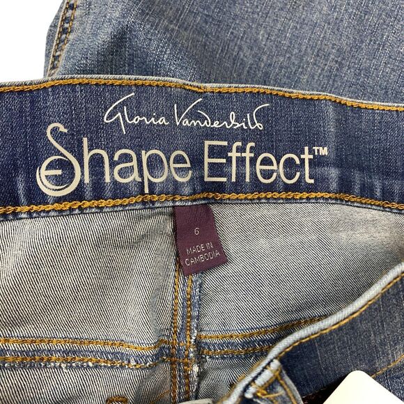 Gloria Vanderbilt Jeans Womens 6 Blue Denim Shape Effect Stretch High Rise Capri - Picture 5 of 13